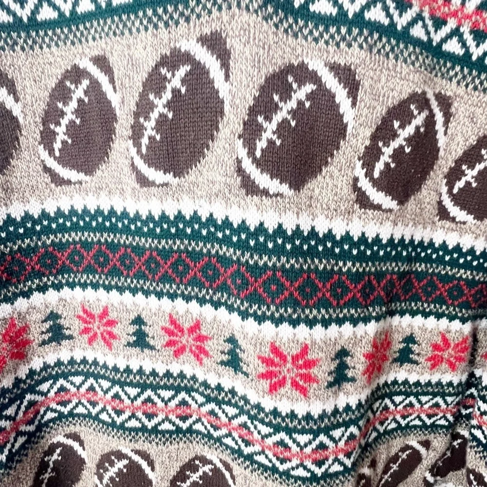 The Foundry Quarter Zip Christmas Fair Isle Football Sweater Sports Holiday 2XLT